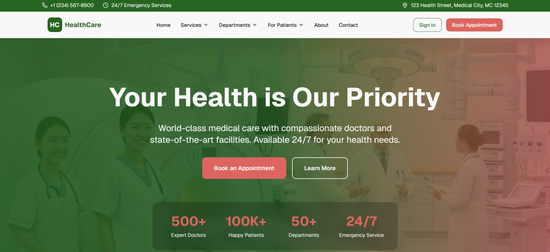 Hospital Website Demo 2